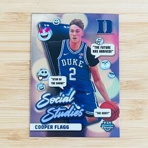 COOPER FLAGG 2025 Bowman Chrome University Social Studies Rookie Card RC